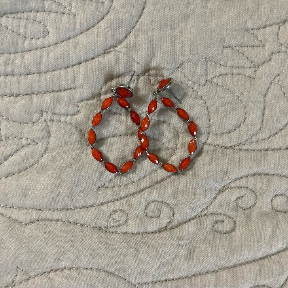 Orange Costume jewelry earrings